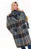 Kabát dámský károvaný s podílem vlny