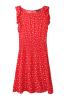 Šaty dámské červené s puntíky bez rukávu