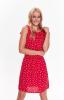 Šaty dámské červené s puntíky bez rukávu