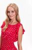 Šaty dámské červené s puntíky bez rukávu